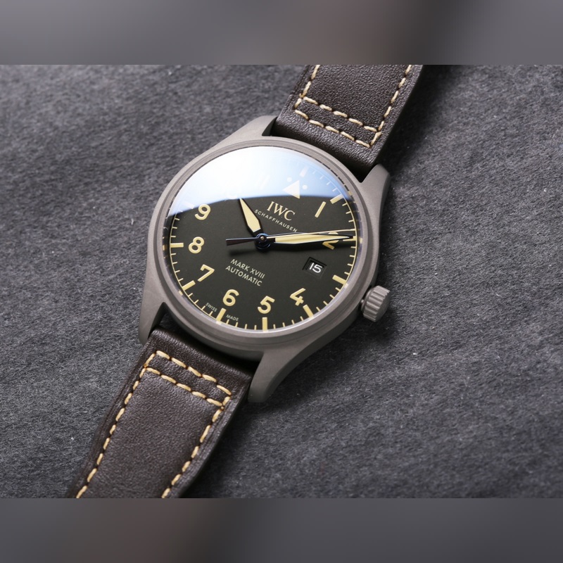IWC Pilot's Replica Watch Bronze Automatic with Olive Green Dial and Date Window-2
