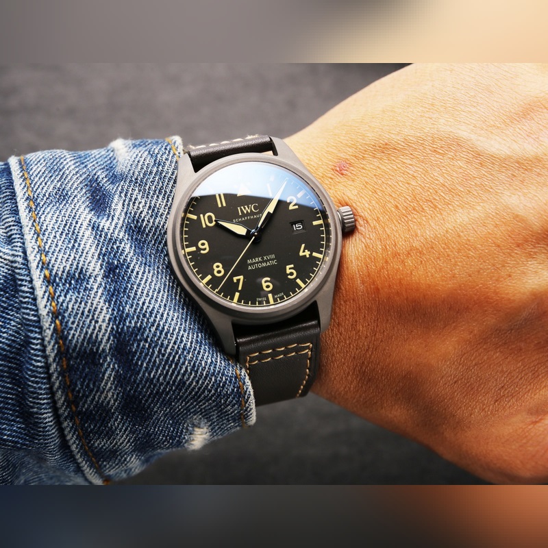 IWC Pilot's Replica Watch Bronze Automatic with Olive Green Dial and Date Window-3