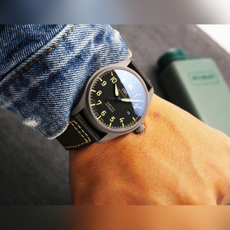 IWC Pilot's Replica Watch Bronze Automatic with Olive Green Dial and Date Window-4