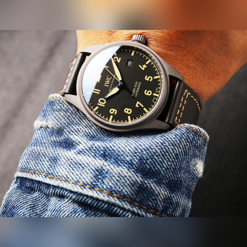 IWC Pilot's Replica Watch Bronze Automatic with Olive Green Dial and Date Window-5