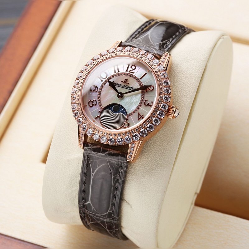 Jaeger-LeCoultre Rendez-Vous Women's Replica Watch Quartz Movement Celestial Display Blue Crocodile Leather-2