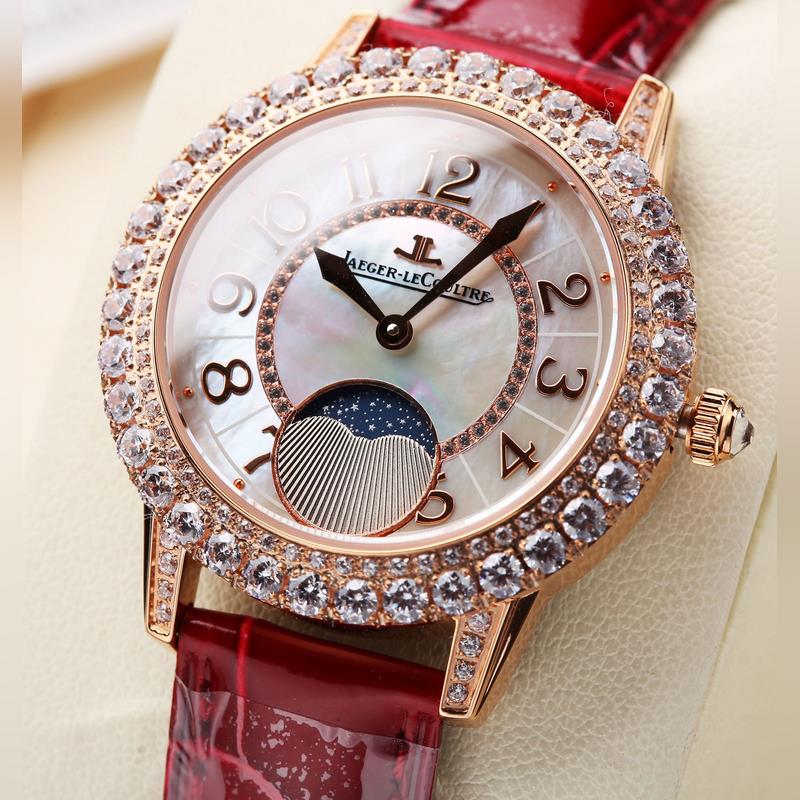 Jaeger-LeCoultre Rendez-Vous Women's Replica Watch Quartz Movement Celestial Display Blue Crocodile Leather-4