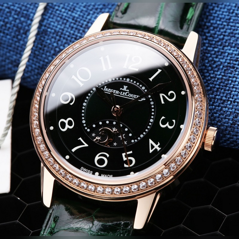 Jaeger-LeCoultre Elegant Reverso Date Replica Watch Crocodile Leather Dating Series-4