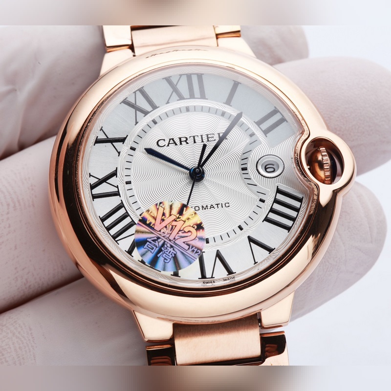 Cartier Ballon Bleu 42mm Men's Replica Watch with Citizen 8215 Movement-4