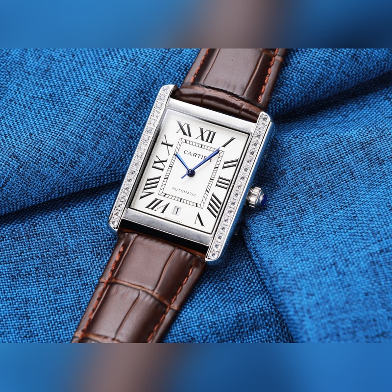 Cartier Tank Series Men's Automatic Replica Watch with Citizen 8215 Movement-4