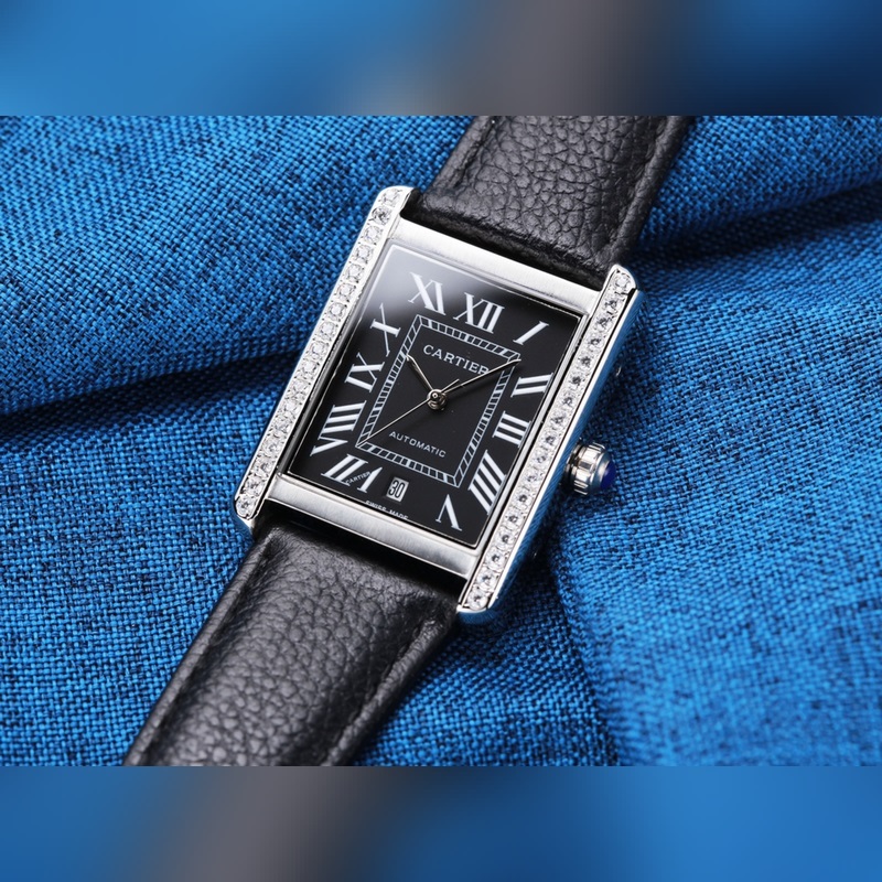 Cartier Tank Series Men's Automatic Replica Watch with Citizen 8215 Movement-5