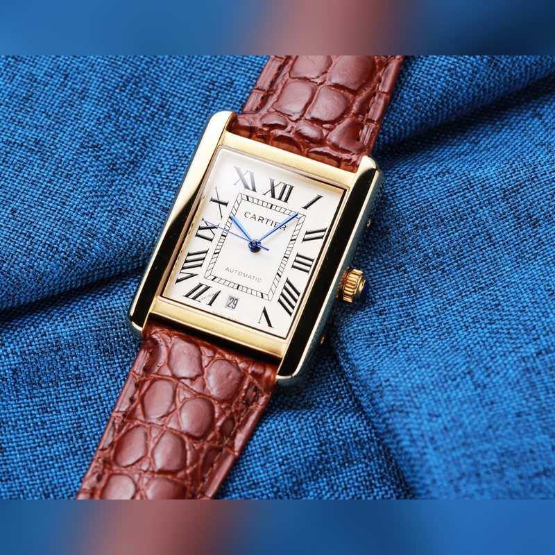 Cartier Tank Men's Automatic Replica Watch with Citizen 8215 Movement Brand New-2