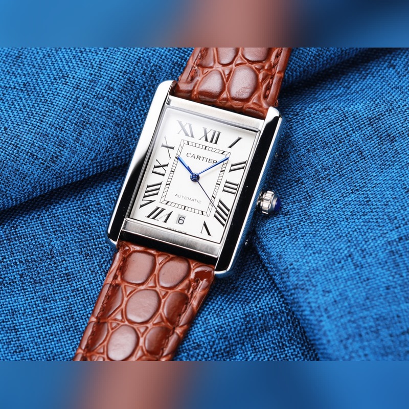 Cartier Tank Men's Automatic Replica Watch with Citizen 8215 Movement Brand New-4