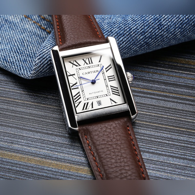 Cartier Tank Series Men's Automatic Replica Watch with New Citizen 8215 Movement-5