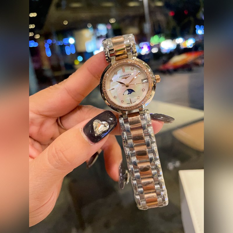 Longines Heart Moon Series Quartz Replica Watch for Women Elegant Simple Design-4