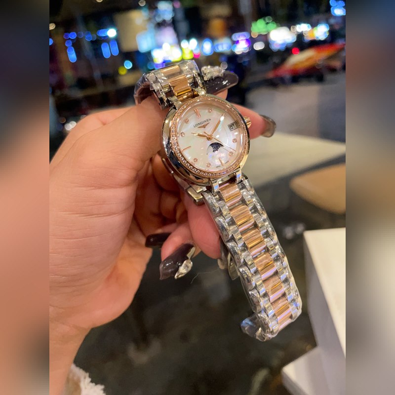 Longines Heart Moon Series Quartz Replica Watch for Women Elegant Simple Design-5