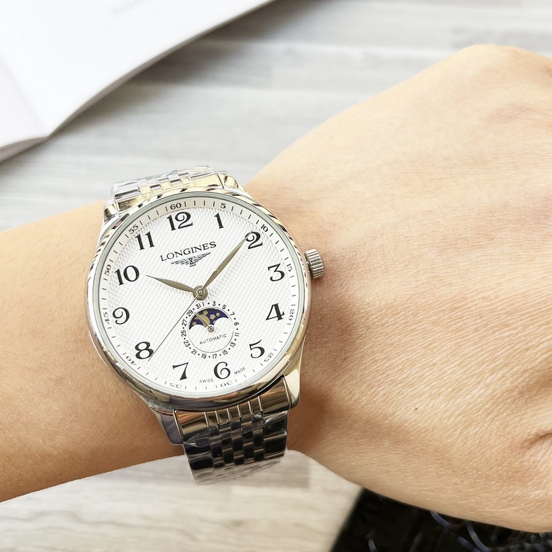 Longines Elegant Collection Men's Replica Watch with Genuine Leather Strap-2