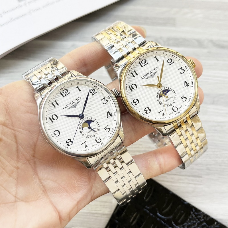 Longines Elegant Collection Men's Replica Watch with Genuine Leather Strap-3