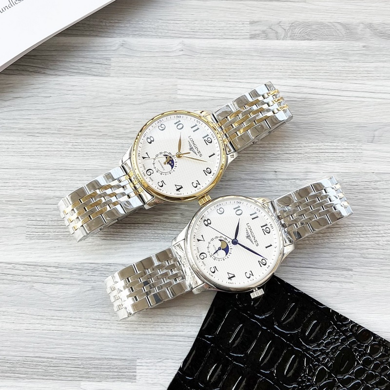 Longines Elegant Collection Men's Replica Watch with Genuine Leather Strap-5