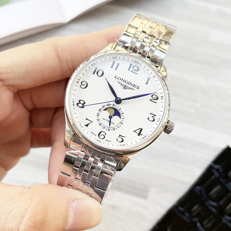 Longines Elegant Collection Men's Replica Watch with Genuine Leather Strap-6