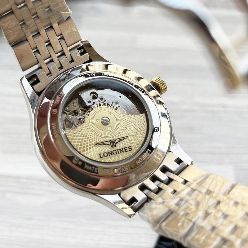 Longines Elegant Collection Men's Replica Watch with Genuine Leather Strap-7