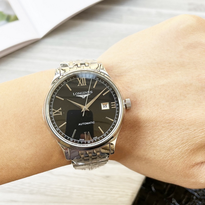 Longines Elegant Series Men's Replica Watch with Genuine Leather Strap-2