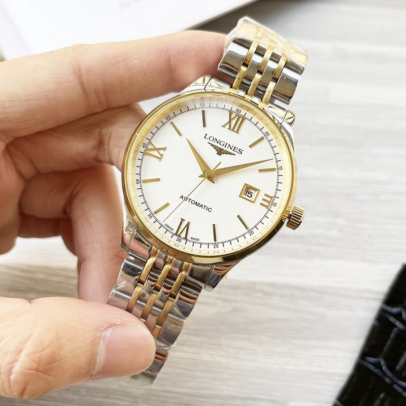 Longines Elegant Series Men's Replica Watch with Genuine Leather Strap-4