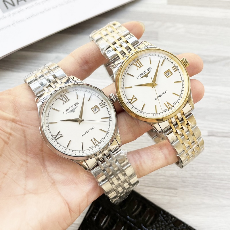 Longines Elegant Series Men's Replica Watch with Genuine Leather Strap-5