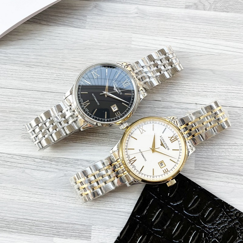 Longines Elegant Series Men's Replica Watch with Genuine Leather Strap-6