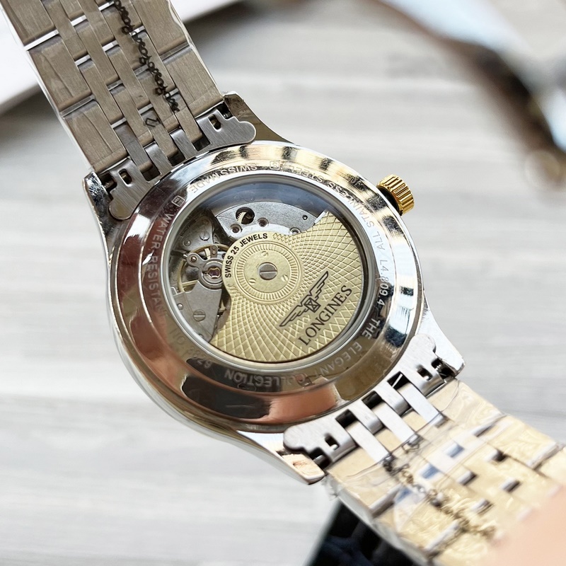 Longines Elegant Series Men's Replica Watch with Genuine Leather Strap-7