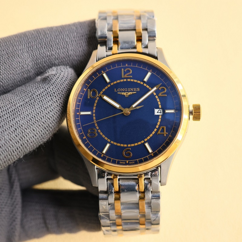 Longines Luxury Men's Replica Watch Elegant New Three-Hand Business Casual Model with Genuine Leather Strap-2
