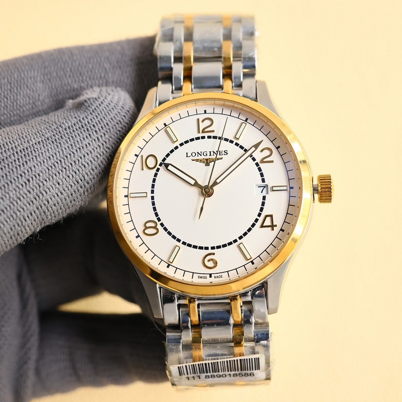 Longines Luxury Men's Replica Watch Elegant New Three-Hand Business Casual Model with Genuine Leather Strap-3