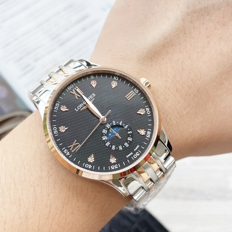 Longines Elegant Collection Men's Replica Watch with Genuine Leather Strap-2