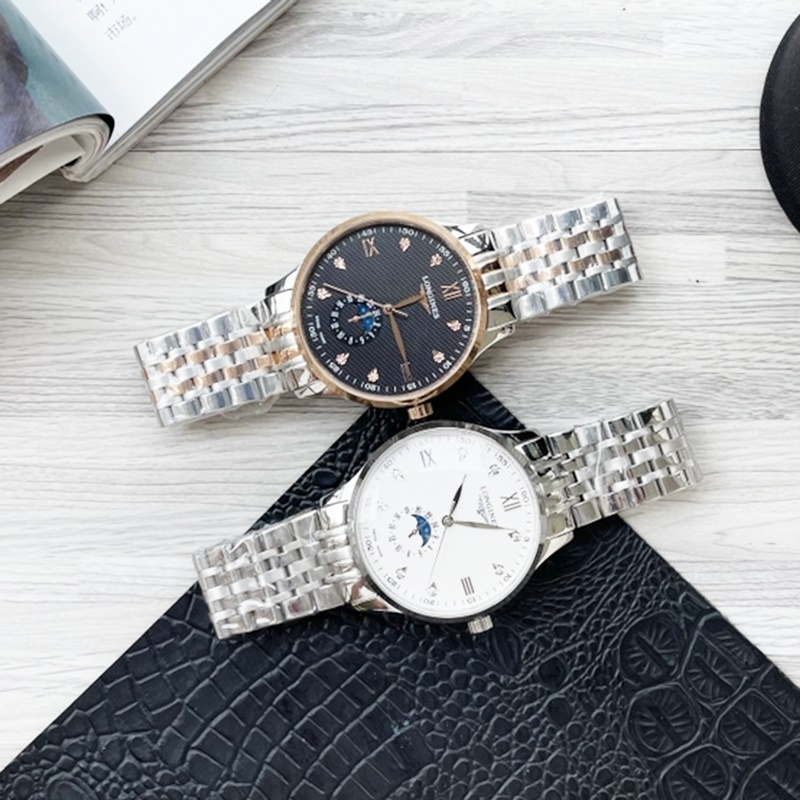 Longines Elegant Collection Men's Replica Watch with Genuine Leather Strap-5