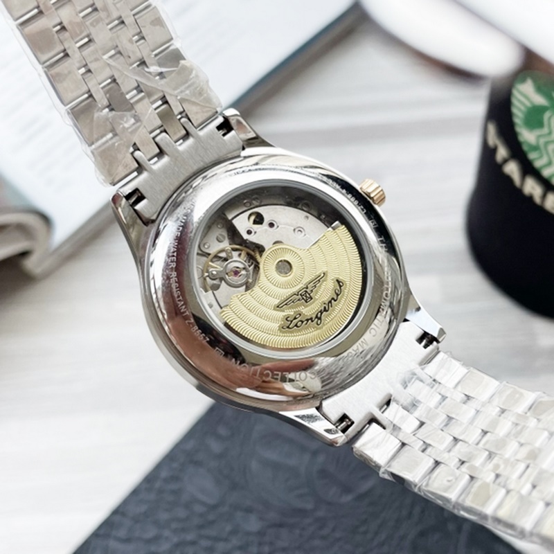 Longines Elegant Collection Men's Replica Watch with Genuine Leather Strap-8