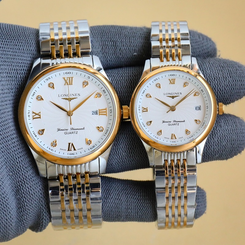 Longines Elegant Couple Replica Watch Simple Three Hands with Day Date Display-3