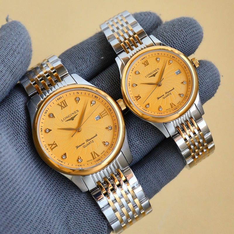 Longines Elegant Couple Replica Watch Simple Three Hands with Day Date Display-4