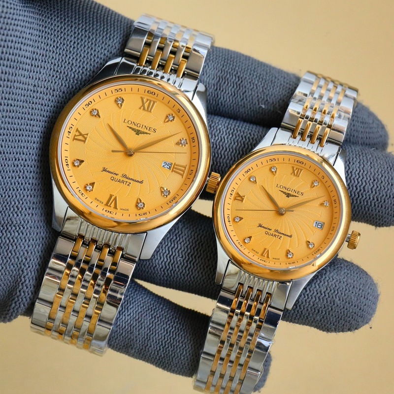 Longines Elegant Couple Replica Watch Simple Three Hands with Day Date Display-5