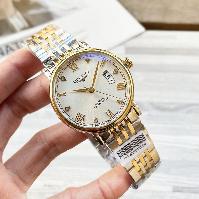 Longines Elegant Three-Hand Men's Replica Watch Luxurious Genuine Leather Strap-3