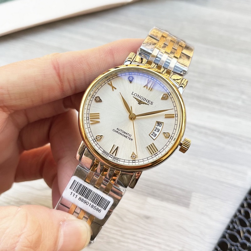 Longines Elegant Three-Hand Men's Replica Watch Luxurious Genuine Leather Strap-5