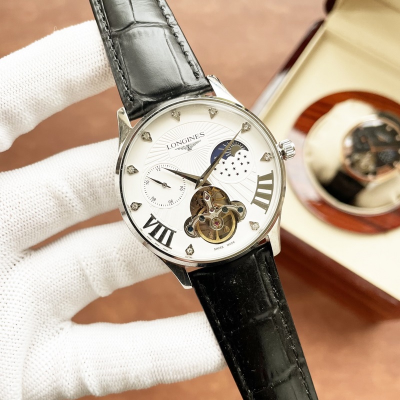Longines Elegant Men's Replica Watch Tourbillon with Moon Phase Noble and Stylish-1