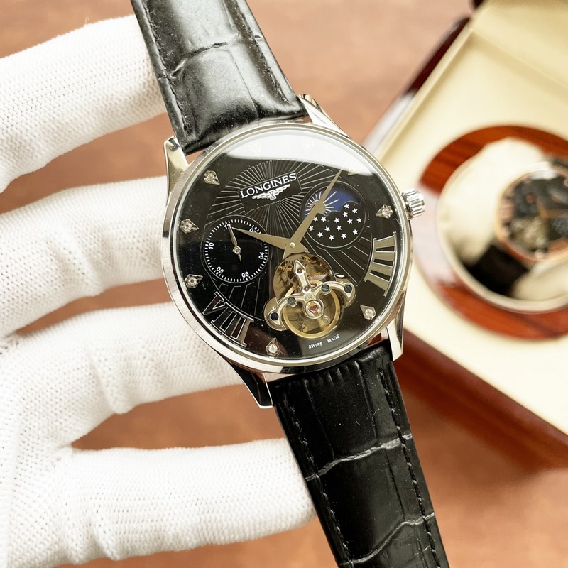 Longines Elegant Men's Replica Watch Tourbillon with Moon Phase Noble and Stylish-3