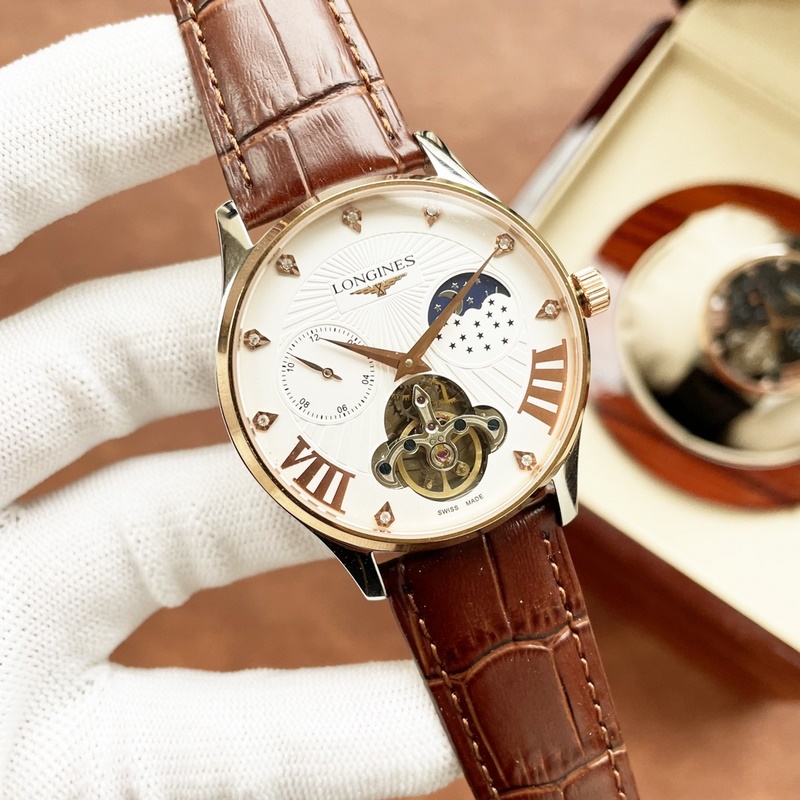 Longines Elegant Men's Replica Watch Tourbillon with Moon Phase Noble and Stylish-4