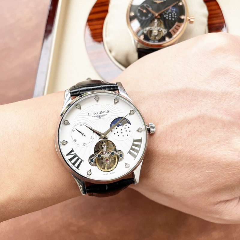 Longines Elegant Men's Replica Watch Tourbillon with Moon Phase Noble and Stylish-5