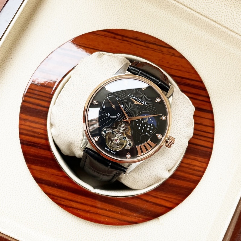 Longines Elegant Men's Replica Watch Tourbillon with Moon Phase Noble and Stylish-6