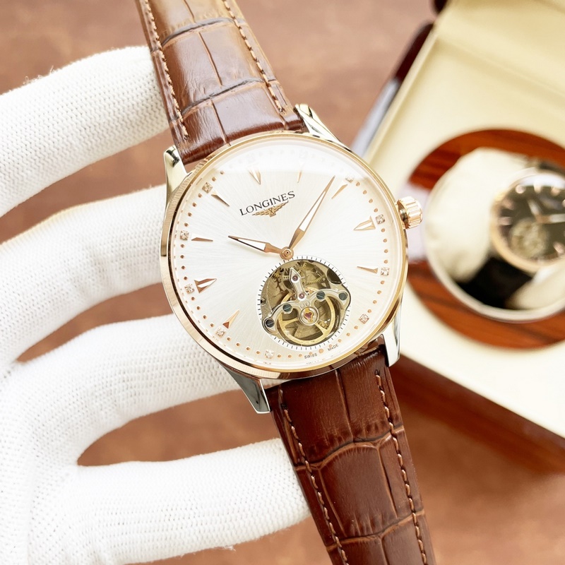 Longines Elegant Men's Replica Watch with Tourbillon Simple Two-Hand Design Luxurious Gentlemen's Style-5