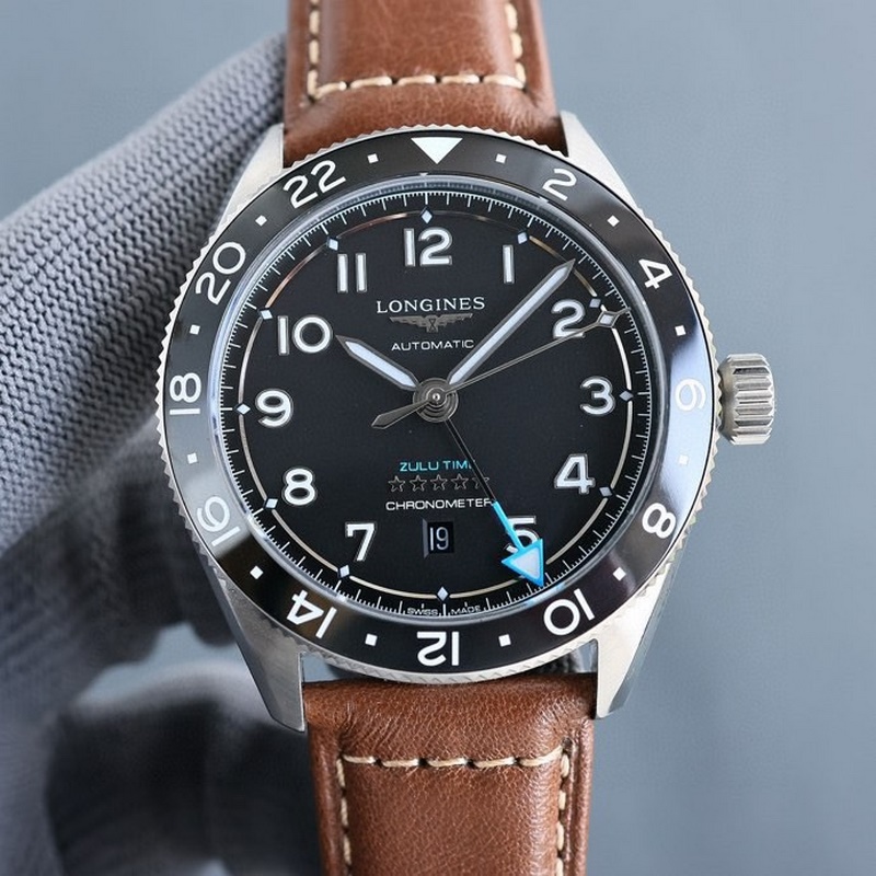 Longines Spirit Series New Monotone GMT Replica Watch with Premium Quality-3