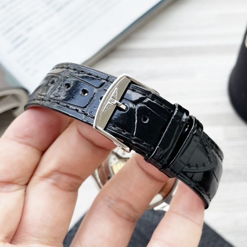 Longines Elegant Series Three-Hand Men's Replica Watch with Genuine Leather Strap-8