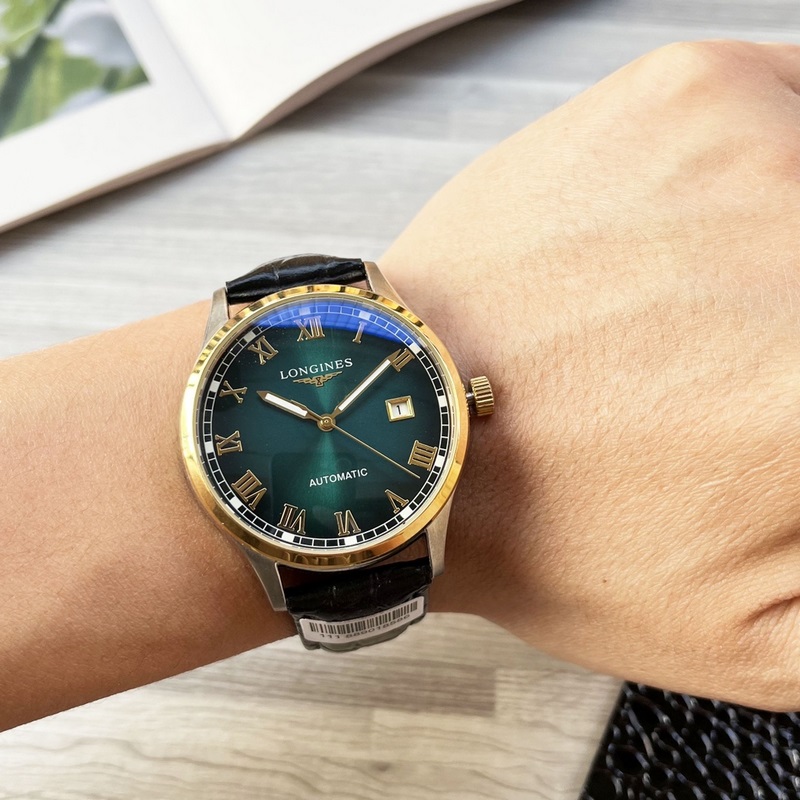 Longines Luxury Three-Hand Men's Replica Watch Genuine Leather Strap Elegant Design-2