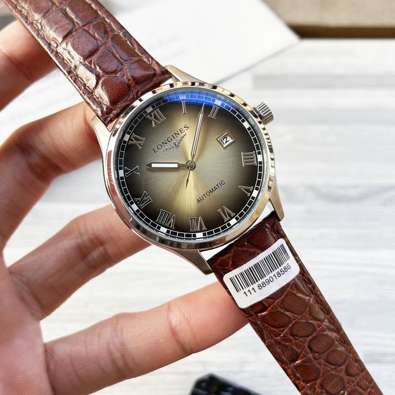 Longines Luxury Three-Hand Men's Replica Watch Genuine Leather Strap Elegant Design-3