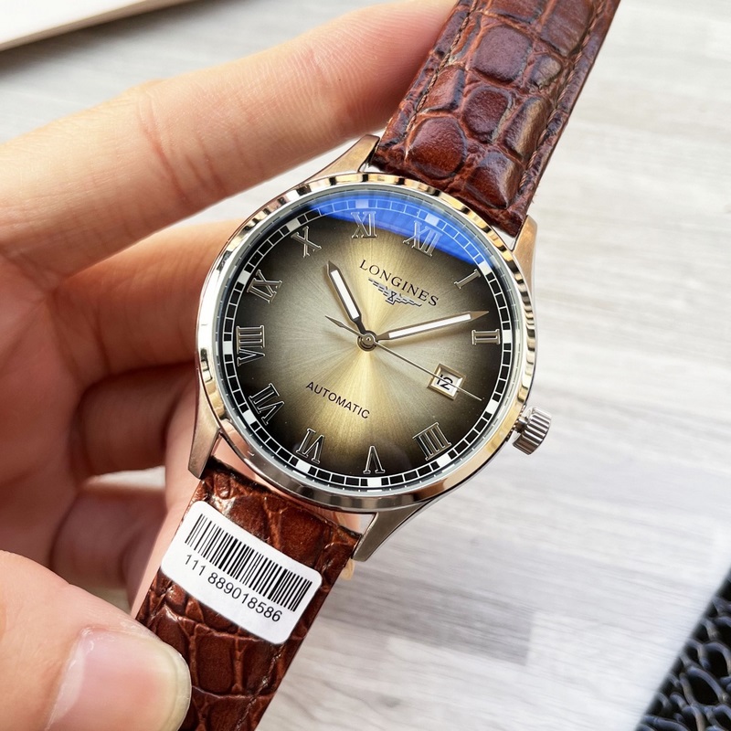 Longines Luxury Three-Hand Men's Replica Watch Genuine Leather Strap Elegant Design-4