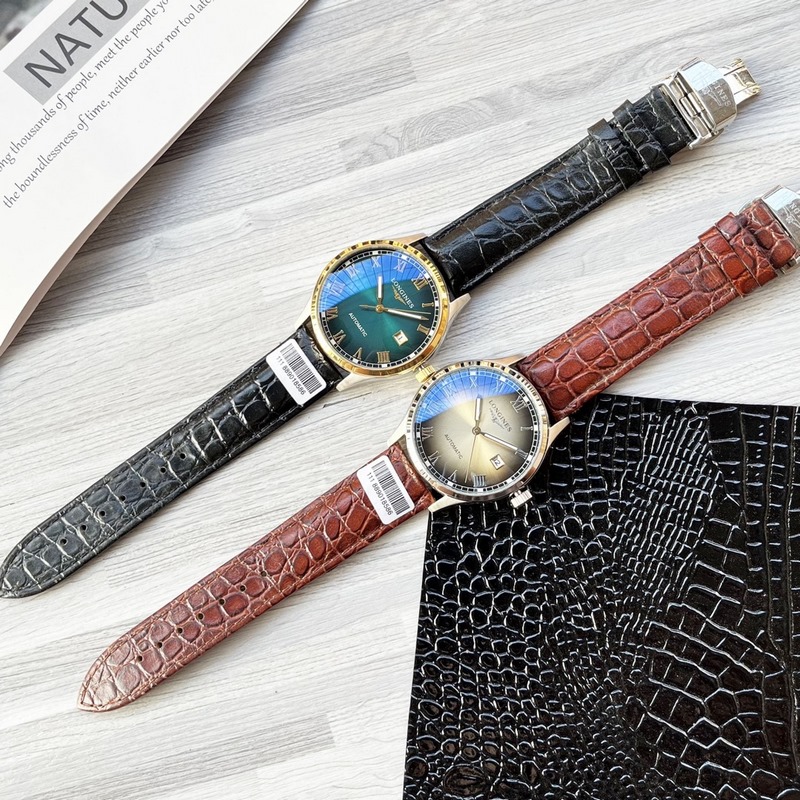 Longines Luxury Three-Hand Men's Replica Watch Genuine Leather Strap Elegant Design-6