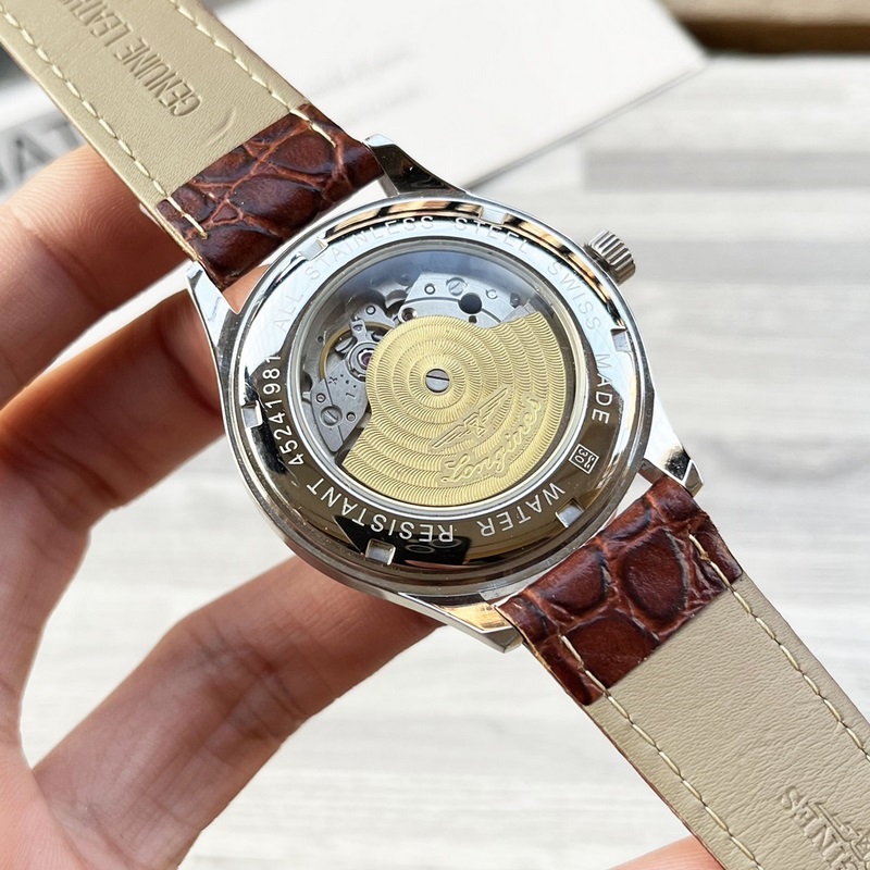 Longines Luxury Three-Hand Men's Replica Watch Genuine Leather Strap Elegant Design-7