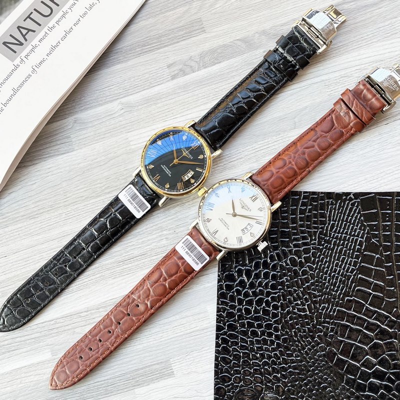 Longines Elegant Three-Hand Men's Replica Watch Luxurious Leather Strap-4