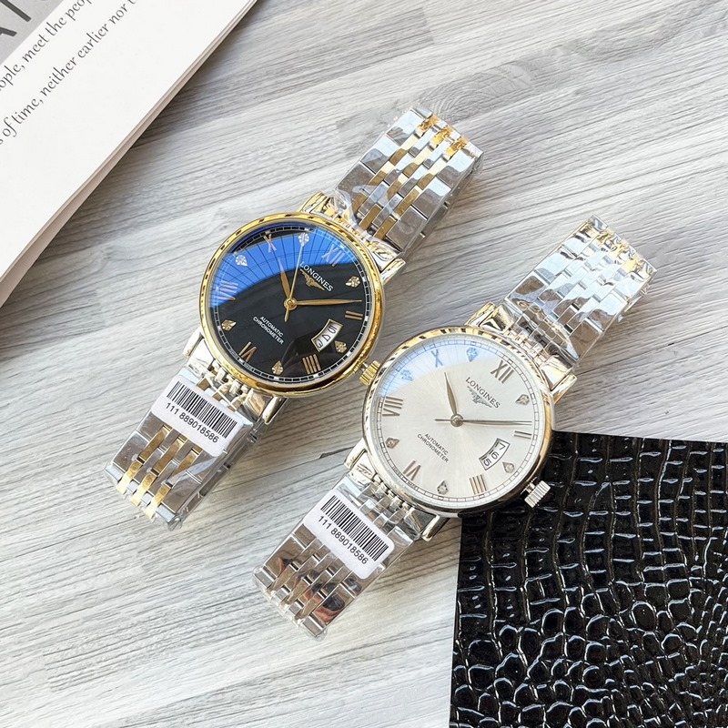 Longines Elegant Series Three-Hand Business Casual Luxury Men's Replica Watch with Genuine Leather Strap-6